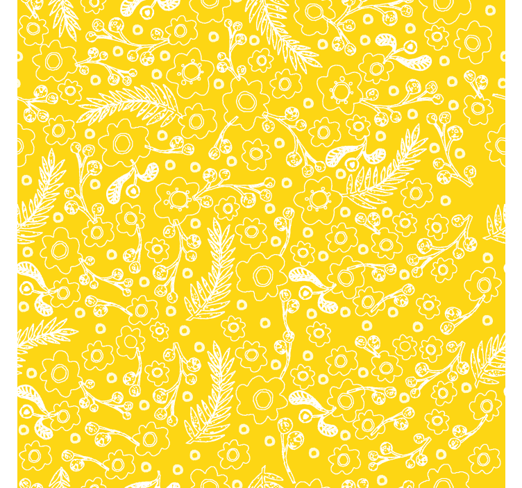 silhouette floral pattern Yellow blind - TenStickers