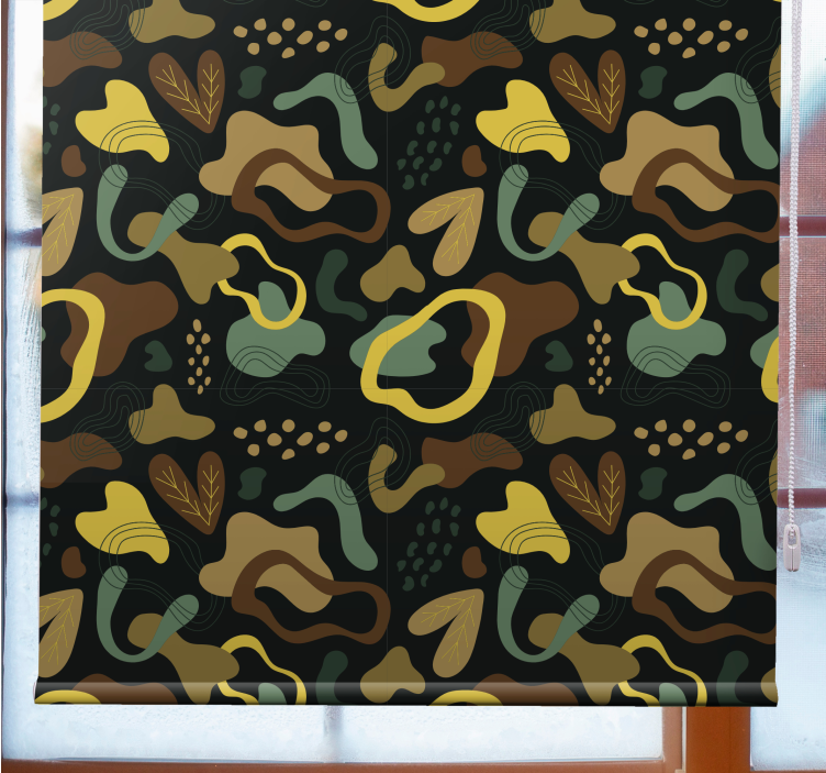 Abstract Leaf Shapes pattern roller blind - TenStickers