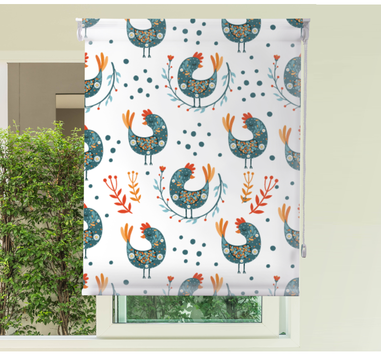 Blue feathery chicken animals blind - TenStickers