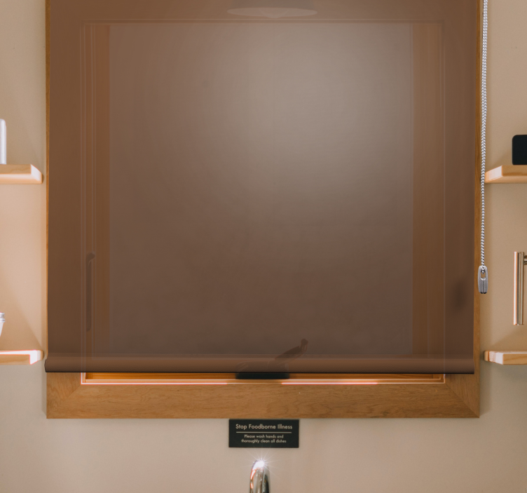 Brown Roller Shade Blackout blind - TenStickers