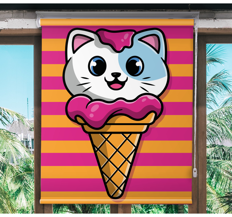 Cat Ice Cream animals blind - TenStickers