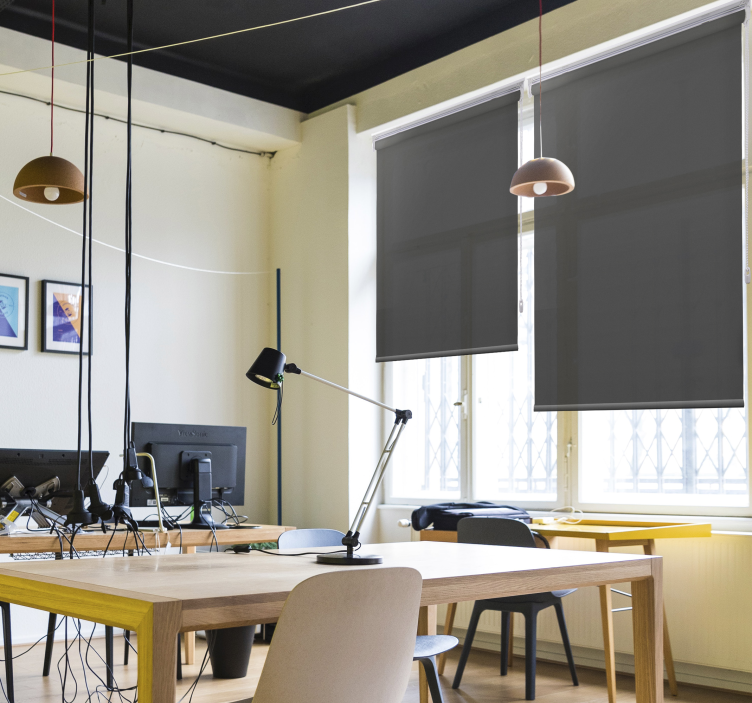 Charcoal gray plain color  Elegant blind - TenStickers