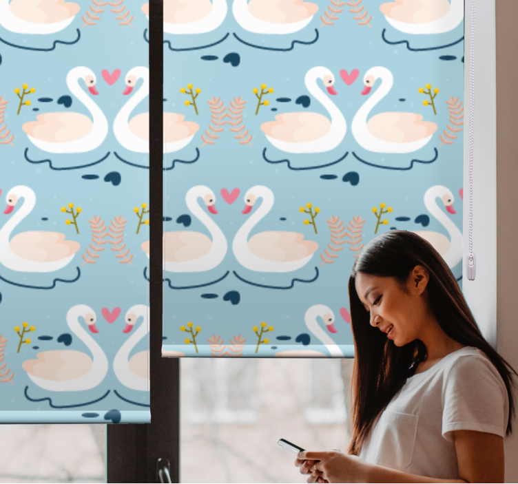 Charming Swans Pattern animals blind - TenStickers