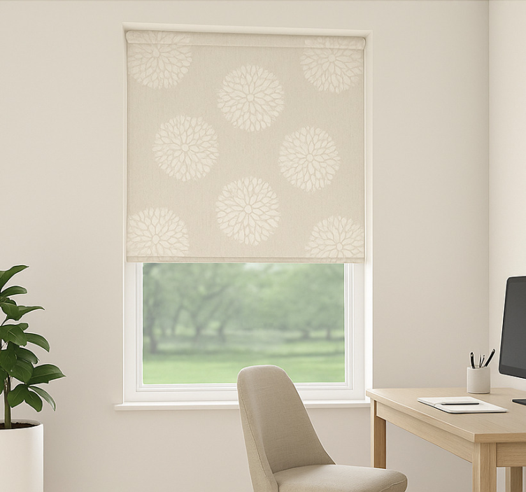 Chrysanthemum stencil pattern home office blind - TenStickers