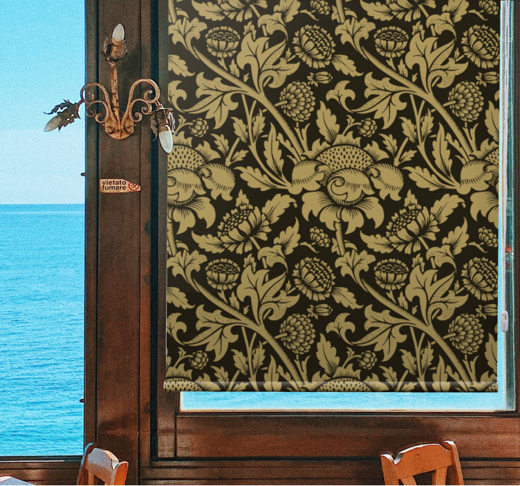 Classic beige pattern floral roller blind - TenStickers