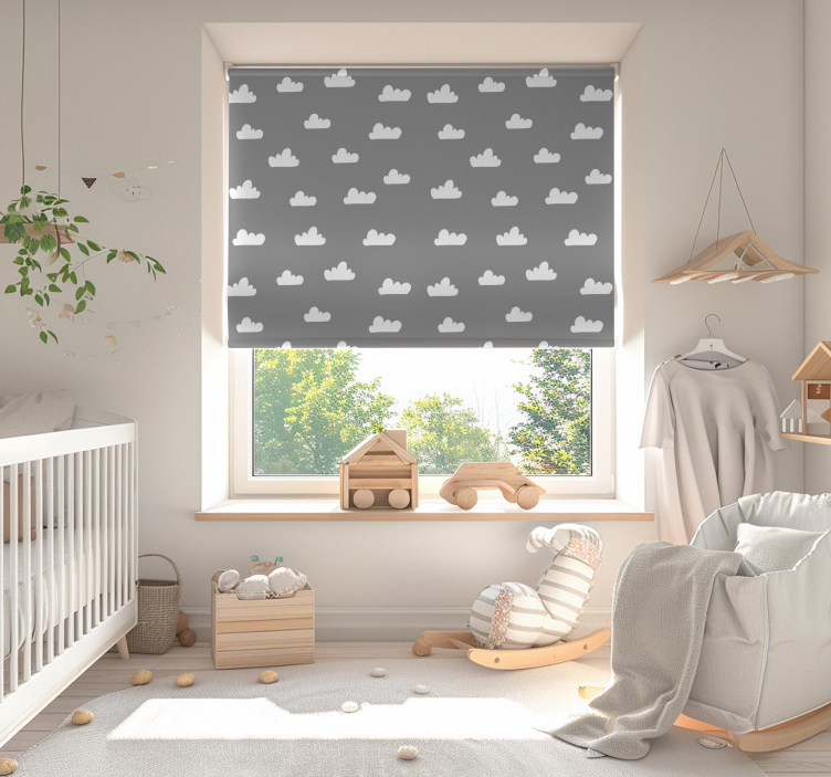 Cloudy Skies nursery roller blind - TenStickers