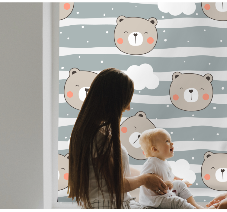 Cute Bear Faces nursery roller blind - TenStickers