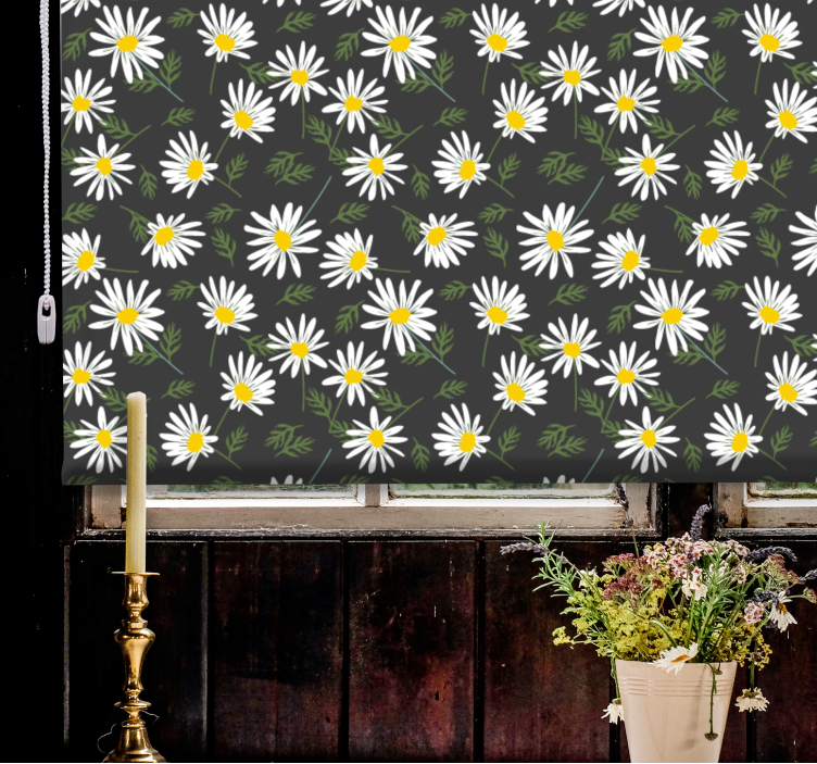 Daisy Floral Pattern blind flowers and plants - TenStickers