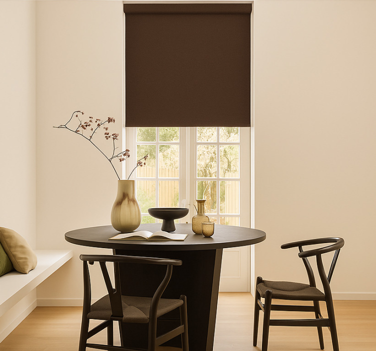 Dark brown monochrome living room blind - TenStickers