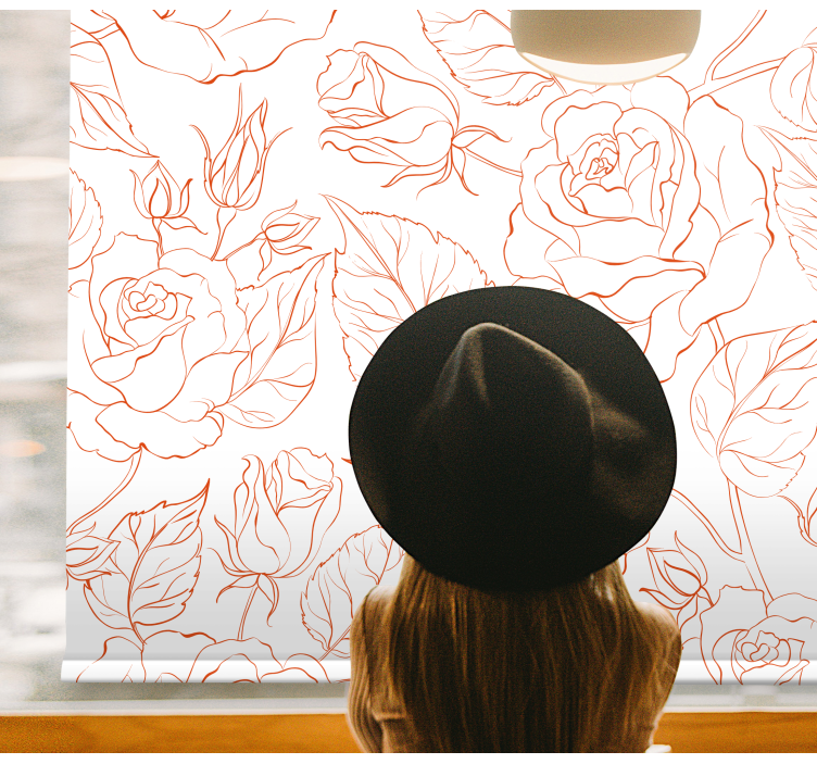Delicate rose patterns living room blind - TenStickers