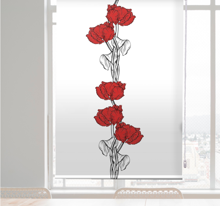Elegant red blooms blind flowers and plants - TenStickers
