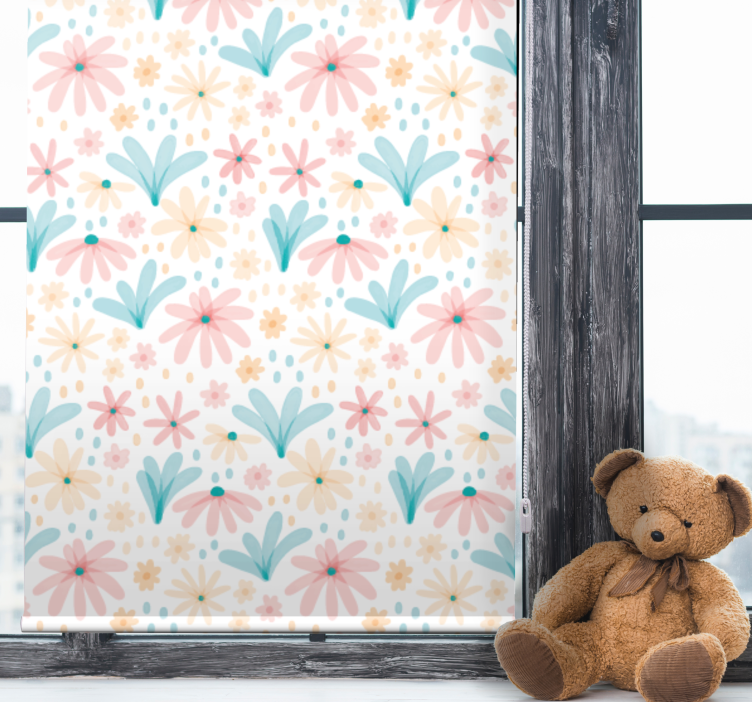 Floral Daisies Pattern blind flowers and plants - TenStickers