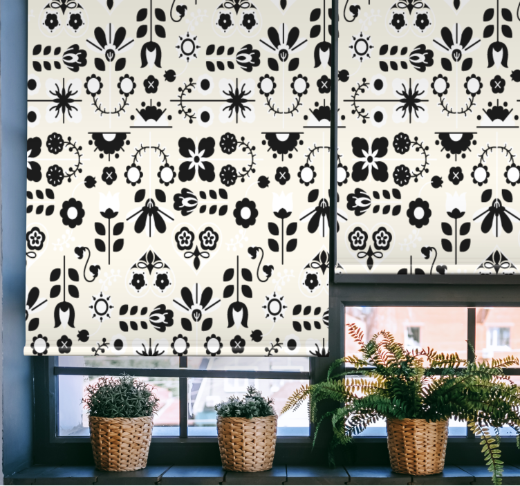 Floral roller blind with delightful floral designs - TenStickers