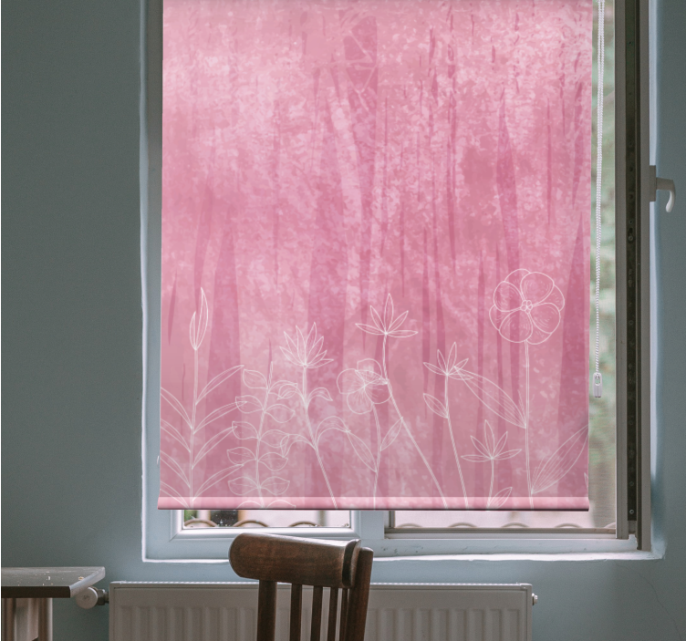 Floral silhouette design blind flowers and plants - TenStickers