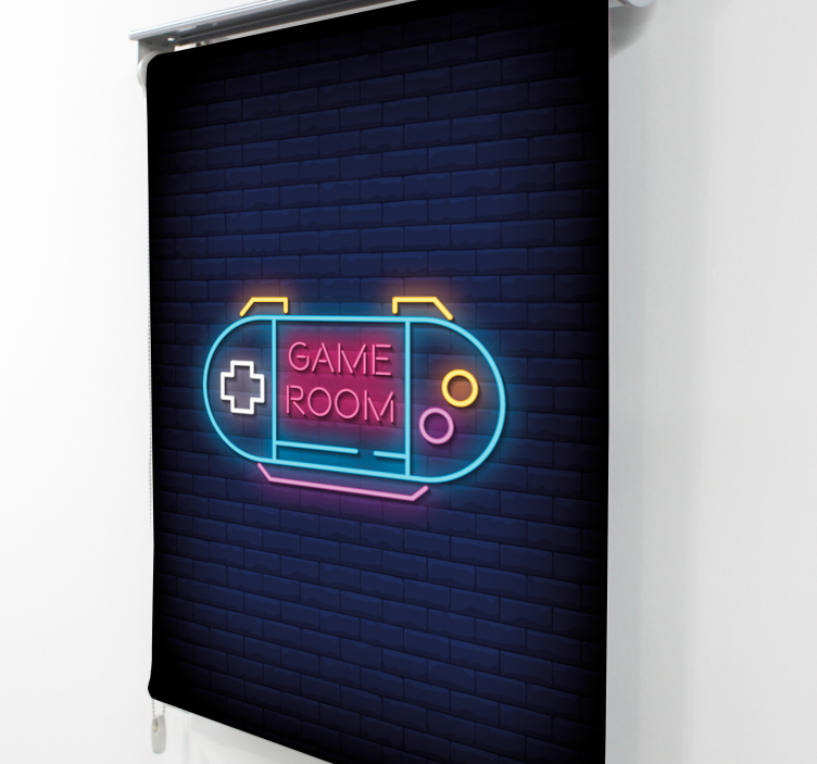 Game room with neon light Geek roller blind - TenStickers