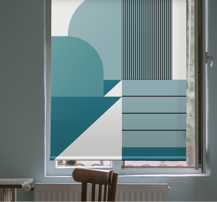 Blue arch patterns modern blind - TenStickers