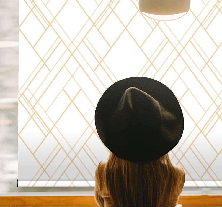 Geometric golden lines elegant blind - TenStickers