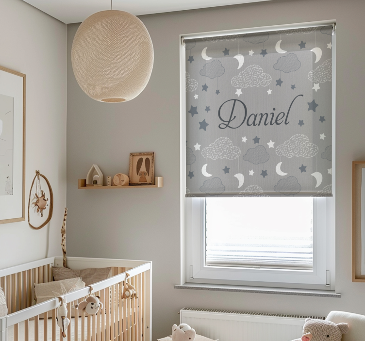Gray starry clouds Custom printed window shade - TenStickers