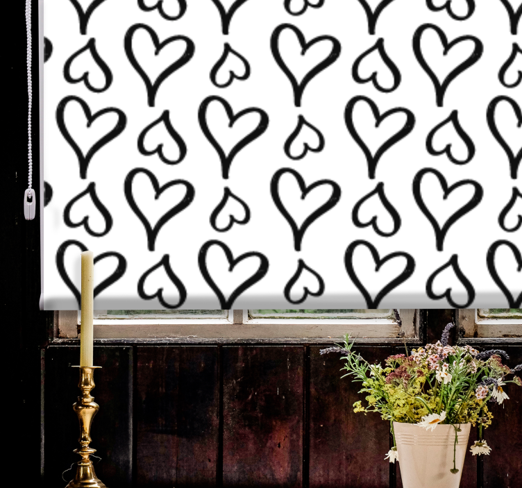 Black and white hearts love blind - TenStickers