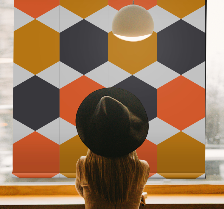 Hexagonal Pattern Design modern blind - TenStickers