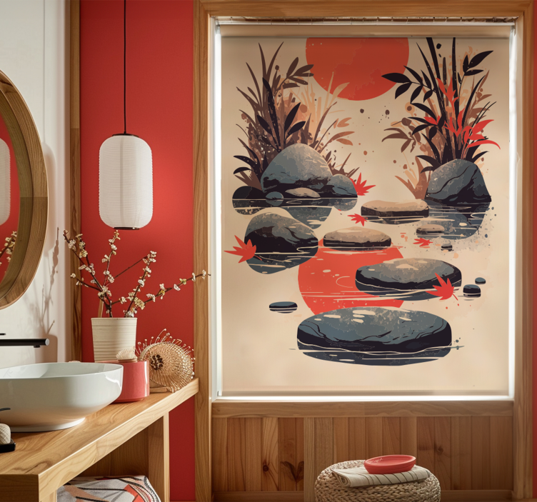 Inspiration Japanese style bathroom blind - TenStickers