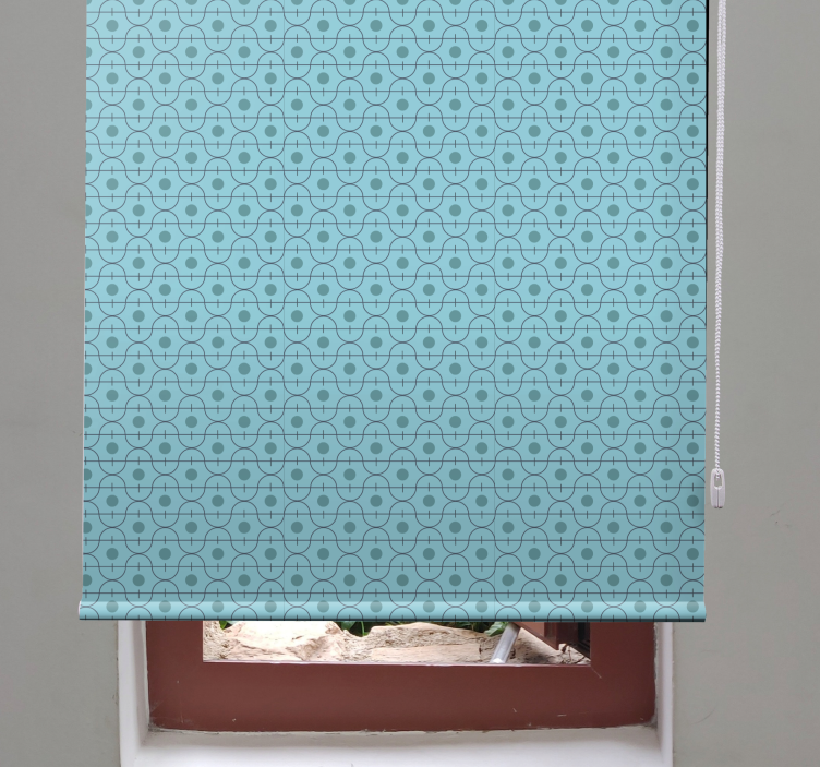 Blue intricate design pattern roller blind - TenStickers