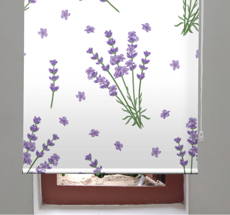 Lavender simple design blind flowers and plants - TenStickers