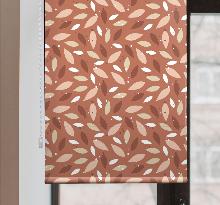 Leafy brown pattern blind flowers and plants - TenStickers