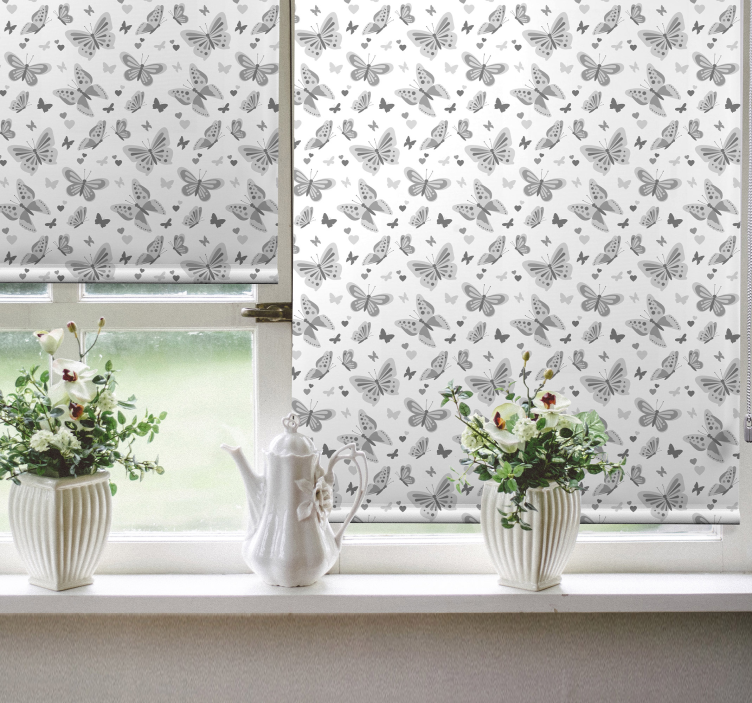 Gray Pattern butterflies blind - TenStickers