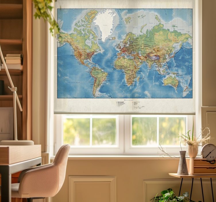 Mercator World map blind - TenStickers