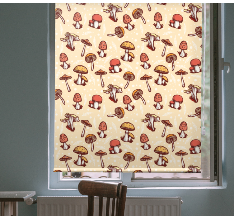 Mushroom forest pattern blind flowers and plants - TenStickers