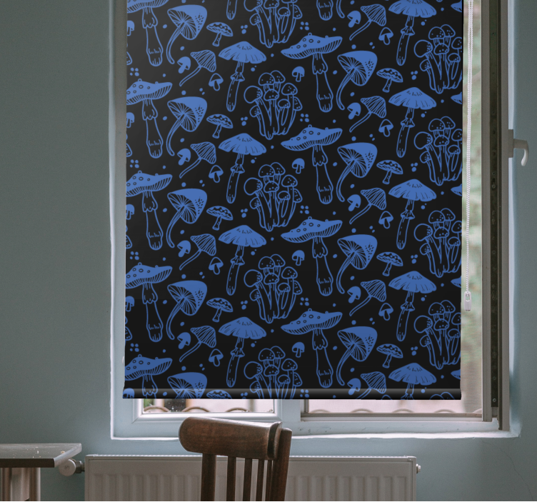 Blue mushroom motif blind original - TenStickers