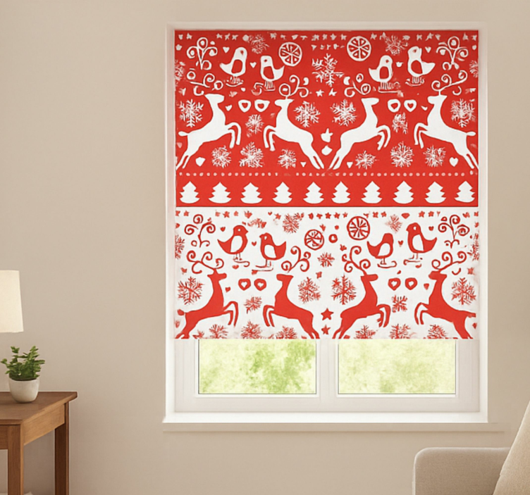 Nordic Reindeer Pattern living room blind - TenStickers
