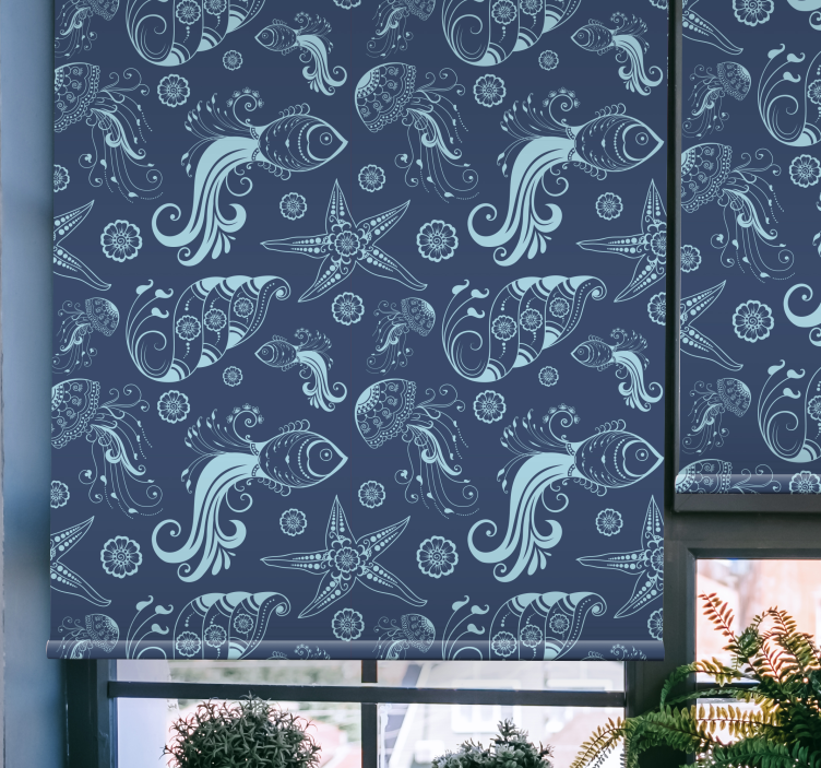 Ocean Fauna Pattern animals blind - TenStickers