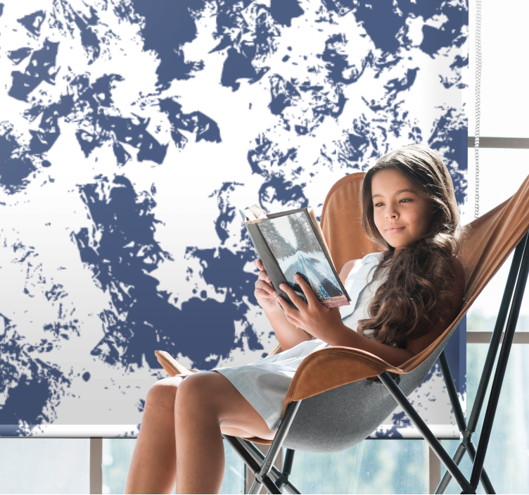 Pattern roller blind abstract blue design - TenStickers