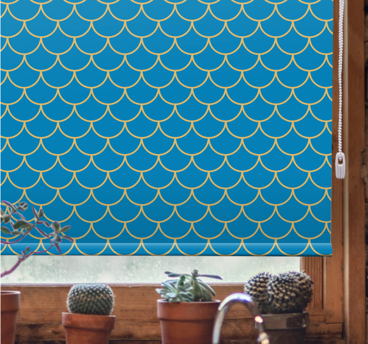 Pattern roller blind scalloped wave design - TenStickers