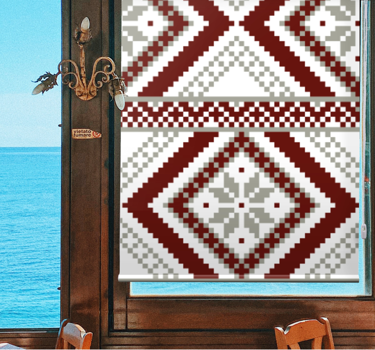 Pattern roller blind with geometric fabric design - TenStickers