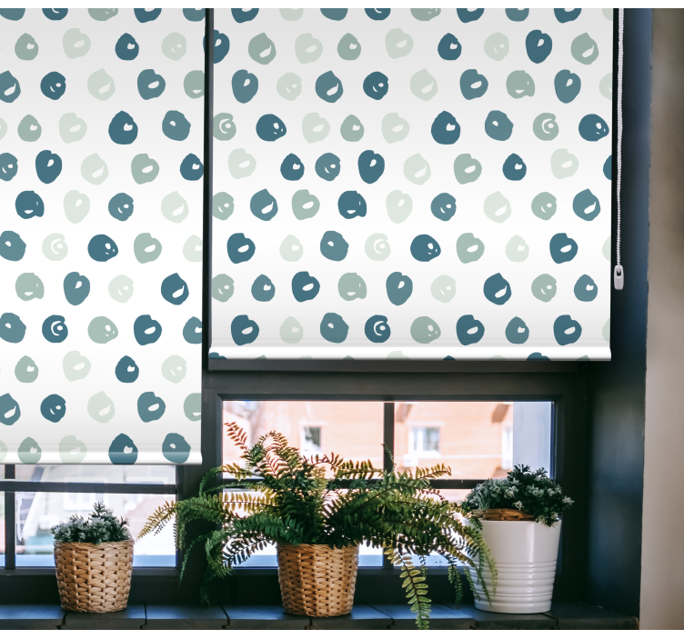 Blue painted dots living room blind - TenStickers