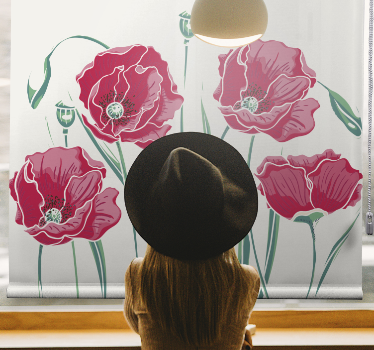 Poppy Flower Elegance blind flowers and plants - TenStickers