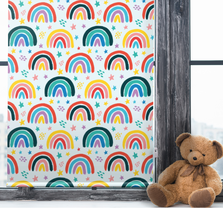 Blue rainbow patterns blind children - TenStickers