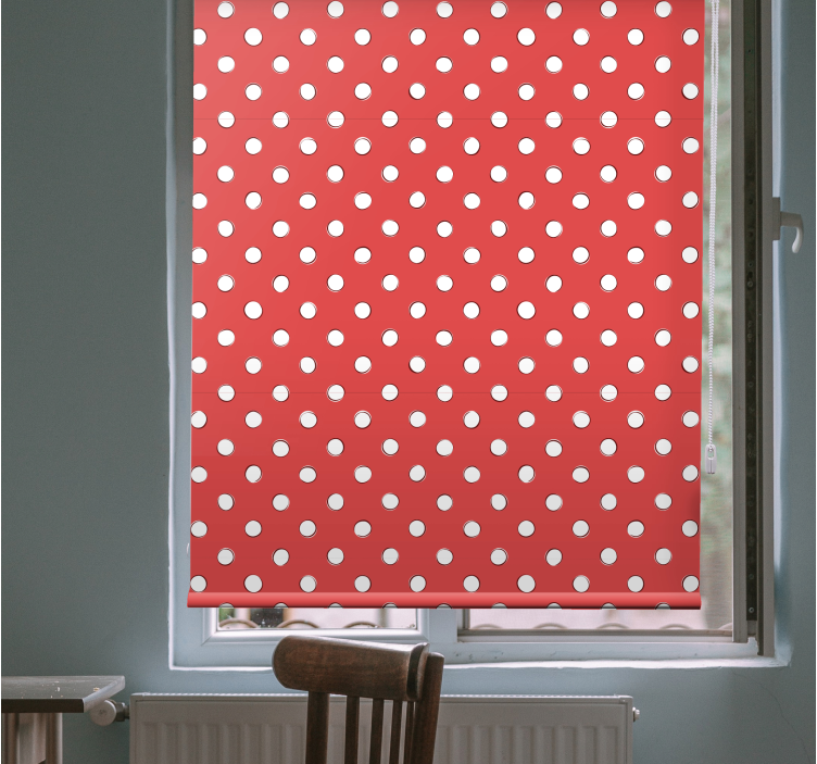 Red polka dots blind kitchen - TenStickers