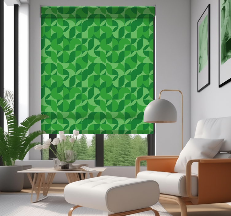 retro geometric Green blind - TenStickers
