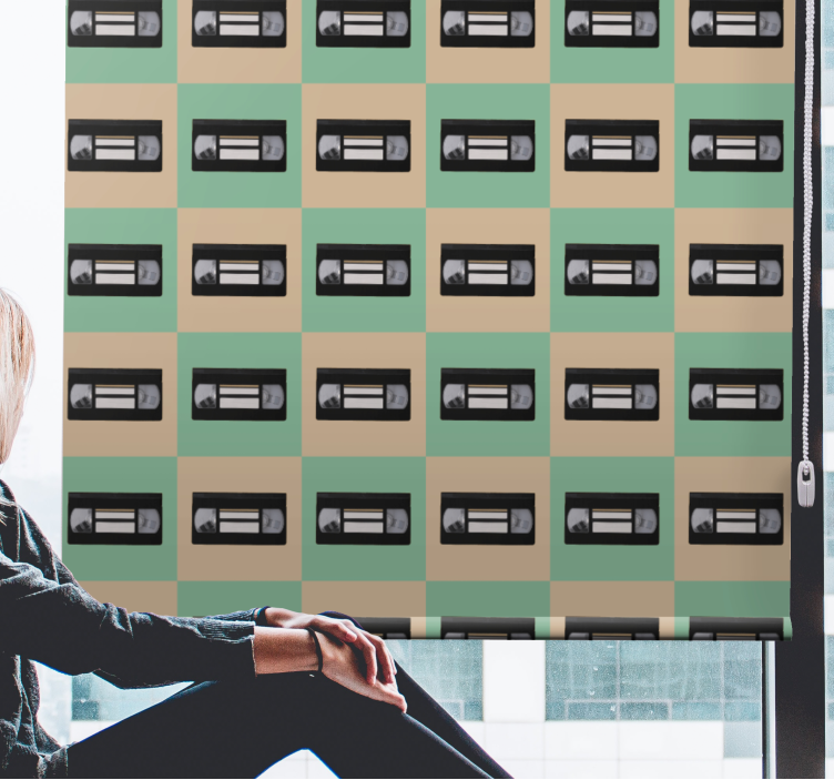 Retro roller blind in retro tape pattern - TenStickers