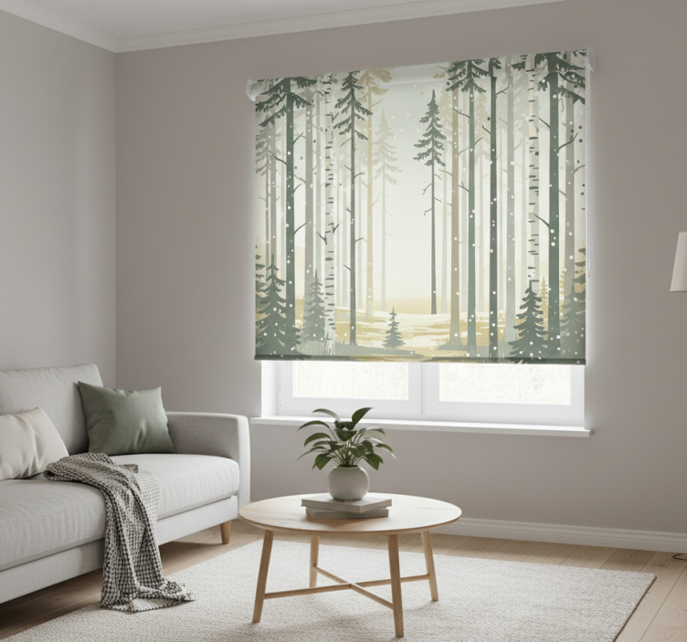 Scandinavian blind in calming scandinavian forest - TenStickers