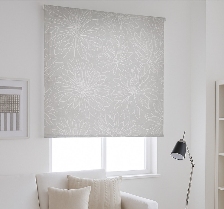 Sheer floral pattern living room blind - TenStickers