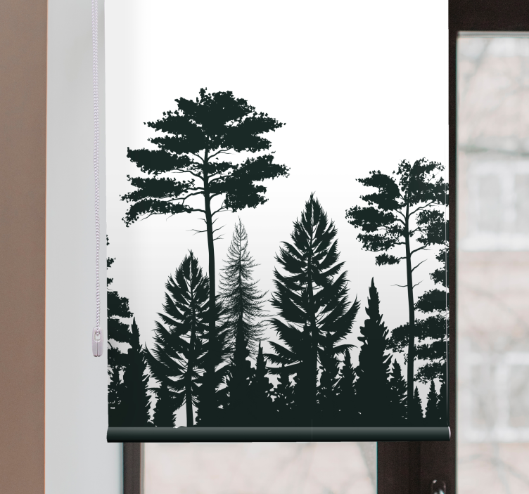 Silhouette forest scene tree blind - TenStickers