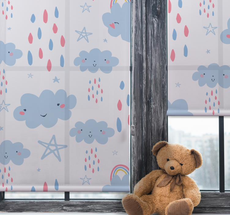Smiling Clouds Pattern nursery roller blind - TenStickers