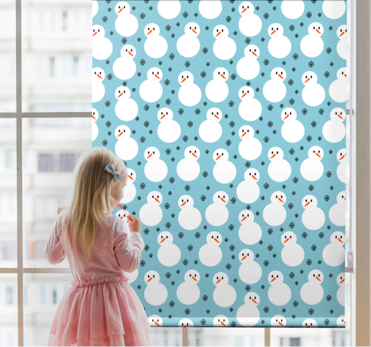 Snowman blue pattern blind original - TenStickers
