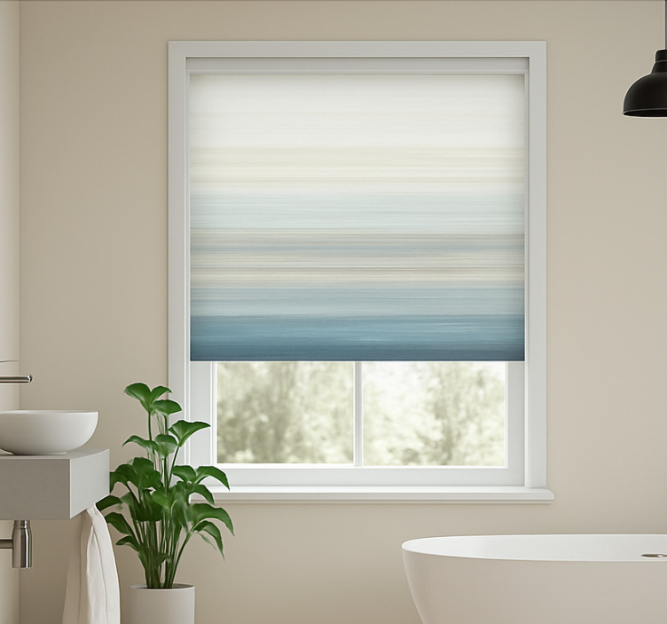 Soft blue gradient bathroom blind - TenStickers
