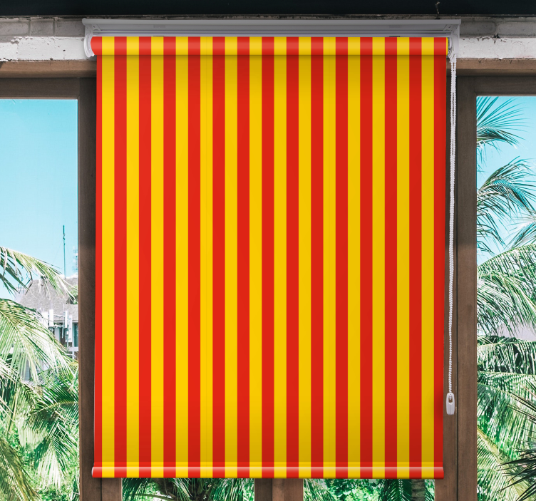Yellow and red stripes modern blind - TenStickers